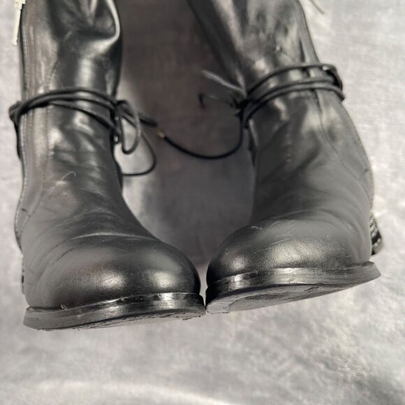 Christian Dior Boots 38 D Black Nappa Leather Studded Stellar Over The Knee - Picture 14 of 16